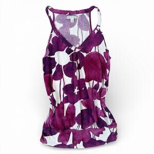 Y2K American Eagle Floral Twist-Front Blouson Racerback Tank Size Small